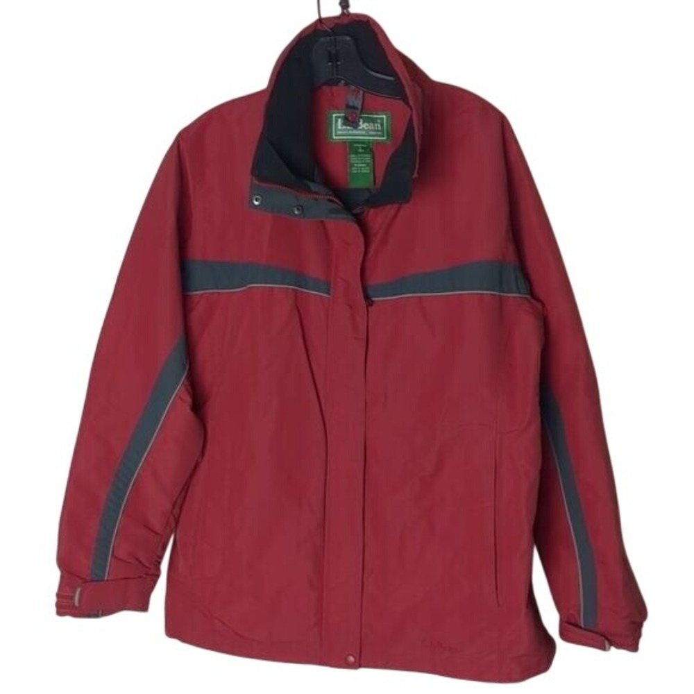 LL Bean Red Insulated Winter Ski Jacket Water Resistant Gorpcore Women's Large